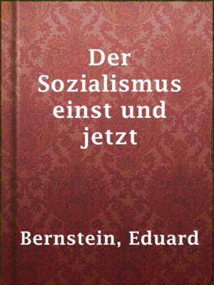 cover image of Der Sozialismus einst und jetzt